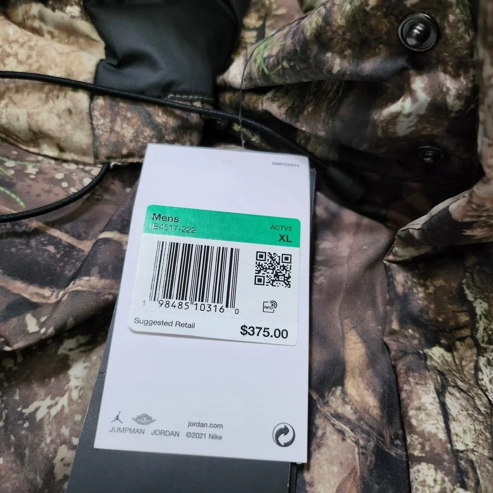 Mens Sz XL Nike Jordan Flight Therma‑Fit Down Parka Jacket Camo Multi IB4517-222